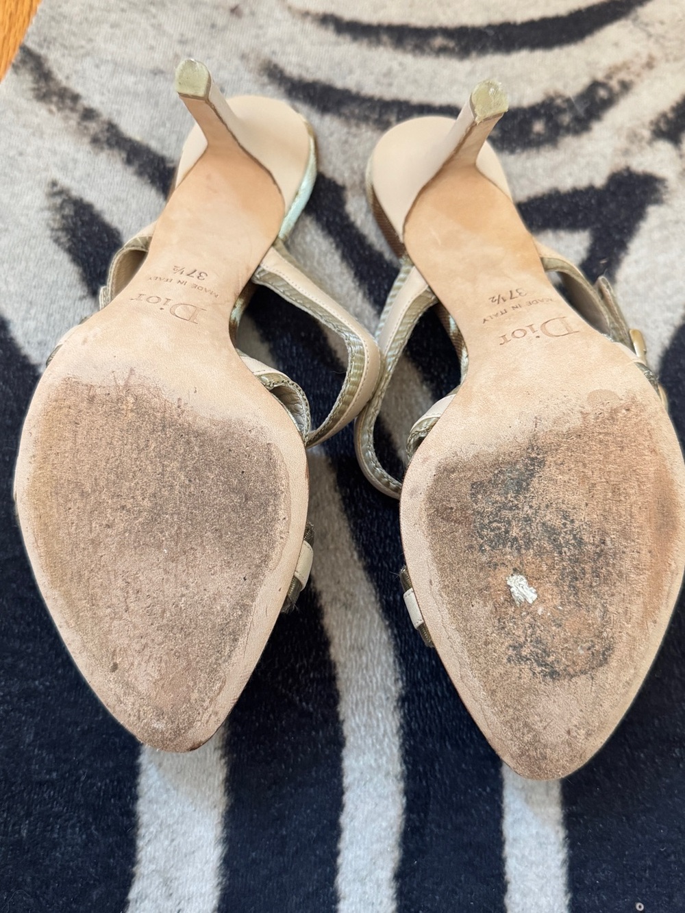 Dior Beige Strappy Heeled Sandals leopard print - Picture 5 of 11
